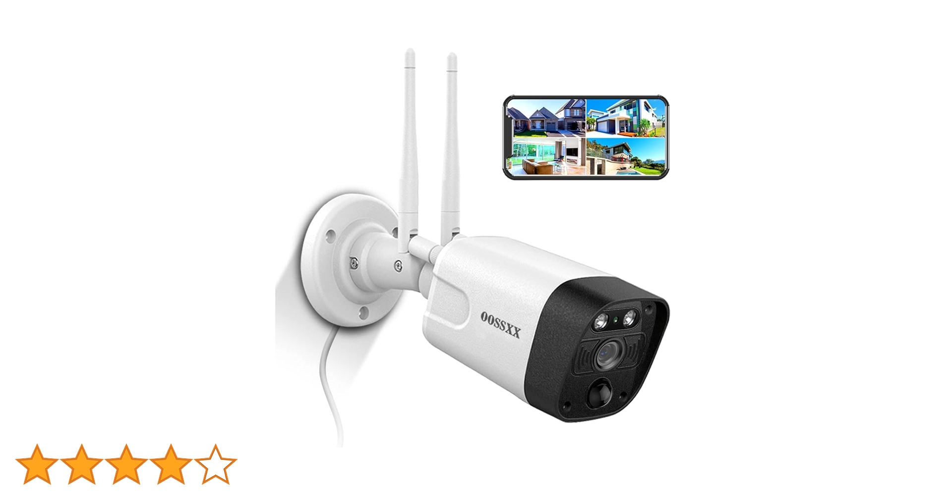 【新品】WEILAI-NWX-5002 双方向通話・ダブルアンテナ信号強化 双方向通話・ダブルアンテナ信号強化・130° 超広角】防犯カメラセット